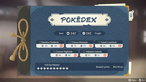 Pokemon Legends Arceus Complete Pokedex Entry Hisui Region