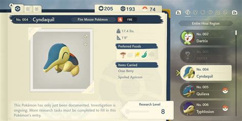 Pokemon Legends Arceus Cyndaquil Find Catch Habitat Guide