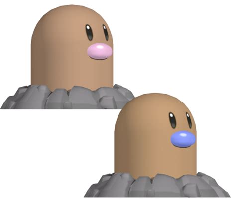 Pokemon Red Blue Diglett 3d Model Nose Mouth