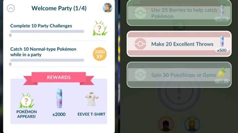 Pokemon Go Welcome Party Research Steps Rewards