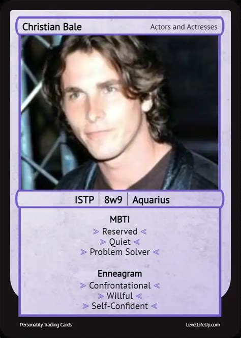 Mbti Christian Bale Characters