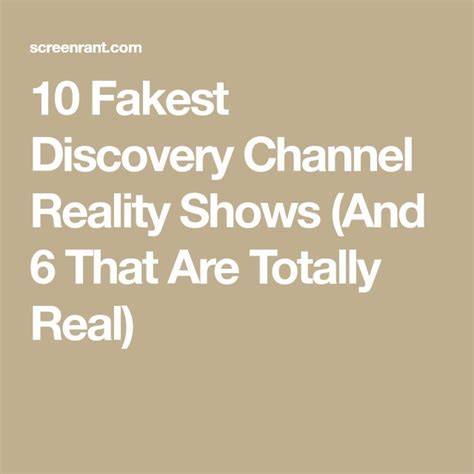 Fakest Discovery Channel Reality Shows Totally Real