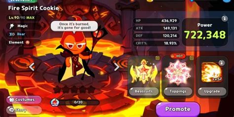 Cookie Run Kingdom Best Toppings Beascuits Fire Spirit