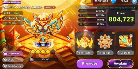 Cookie Run Kingdom Best Toppings Beascuits Golden Cheese Cookie