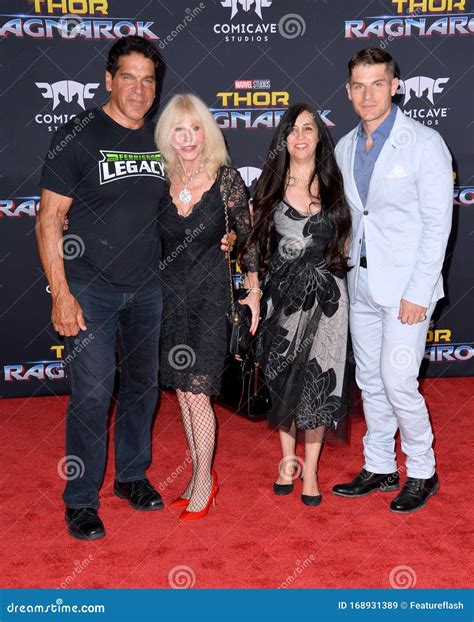 Lou Ferrigno Jr Wife Lou Ferrigno Wife Carla Son Lou Ferrigno Jr Editorial Image