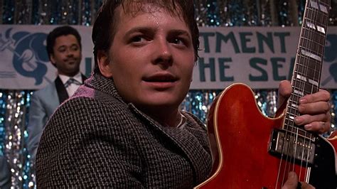 Back Future Movie Guitar Sing Michael J Fox