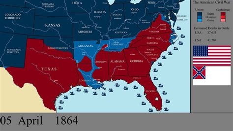 Civil War United States America Map State Alliances Explained
