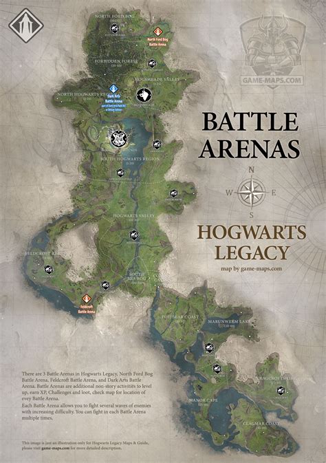 Hogwarts Legacy Battle Arenas Locations