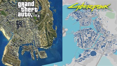 Gta 5 Cyberpunk 2077 Map Size Compared Big