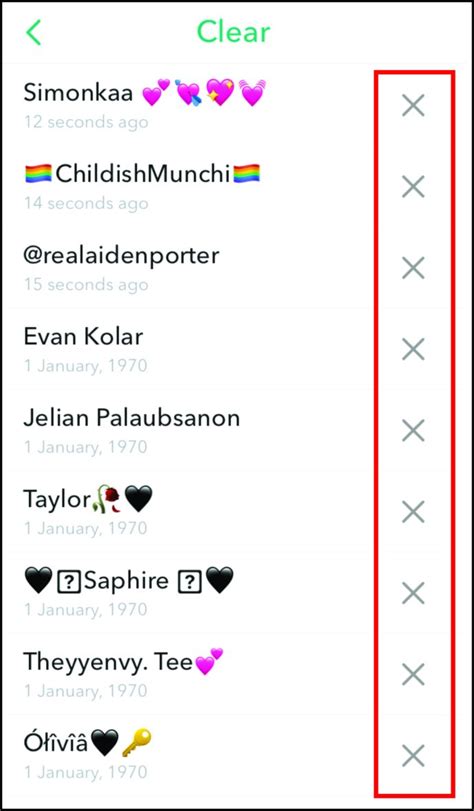 Snapchat How Clear Recents Searches Conversations