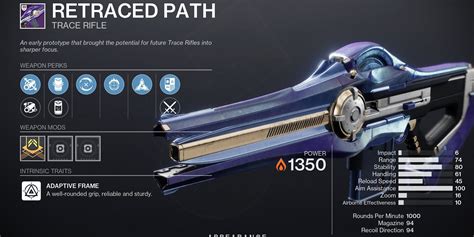 Retraced Path Trace Rifle God Roll Destiny 2