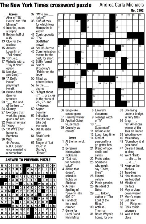 Nyt Crossword