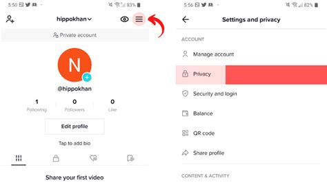 Tiktok How Make Account Private Public Settings