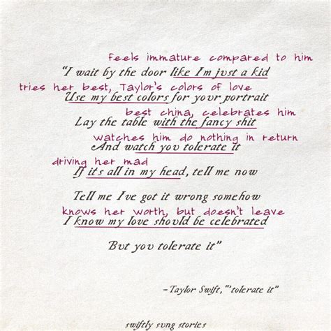 Taylor Swift Tolerate It Song Lyrics Meaning Explained