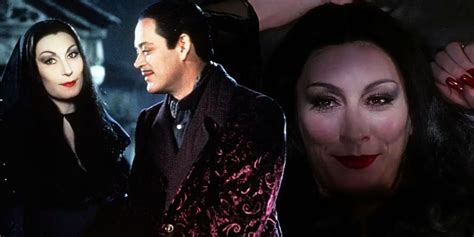 Anjelica Huston Morticia Addams Family Exhausting Costume