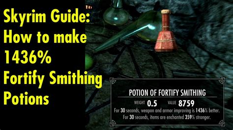Skyrim Make Fortify Smithing Blacksmith Potion Guide