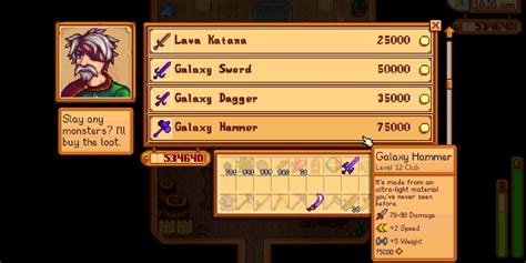 Stardew Valley Get Galaxy Sword Infinity Blade Upgrade