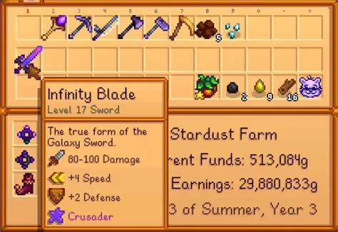 Stardew Valley Craft Infinity Blade