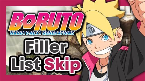 Boruto Filler List Episodes Skip