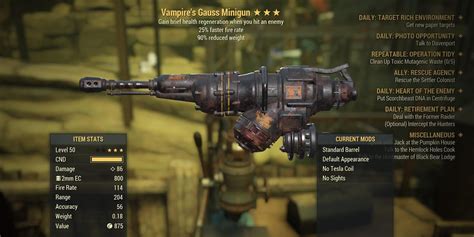 Fallout 76 Gauss Minigun Location Unlock